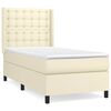 vidaXL Box spring postelja z vzmetnico krem 90x200 cm umetno usnje