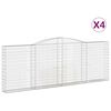 vidaXL Obokane gabion ko&scaron;are 4 kosi 400x30x140/160 cm pocinkano železo