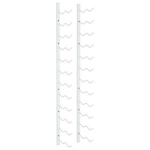 vidaXL Stensko stojalo za vino za 24 steklenic belo železo