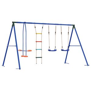vidaXL Zunanji swing komplet večbarvno Jeklo in PE