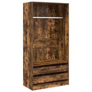 vidaXL Garderobna omara dimljeni hrast 100x50x200 cm konstruiran les