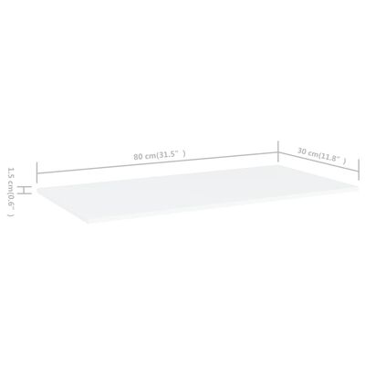 vidaXL Dodatne police za omaro 8 kosov bele 80x30x1,5 cm iverna plošča