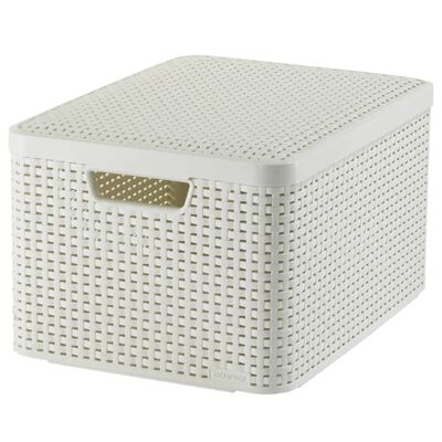 Curver Škatla za shranjevanje s pokrovom Style L 30L kremno bela