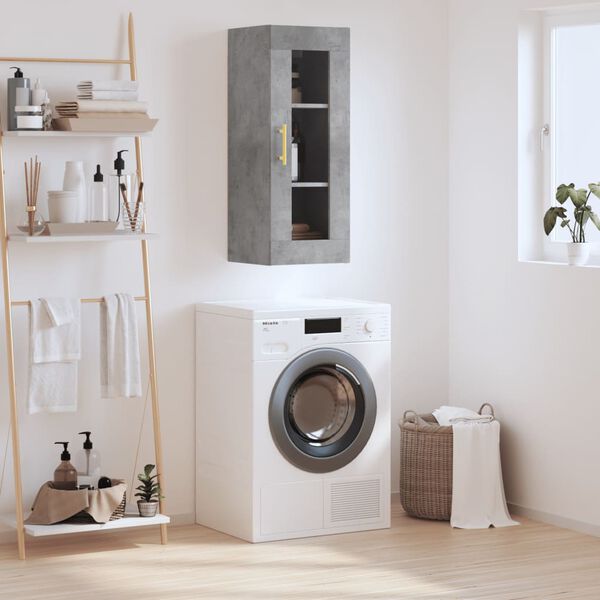 vidaXL Stenska omarica betonsko siva 34,5x34x90 cm