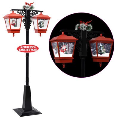 vidaXL Novoletna ulična svetilka z božičkom črno-rdeča 81x40x188cm PVC
