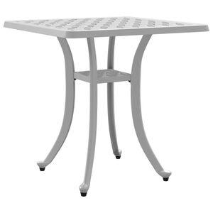 vidaXL Vrtna miza bela 53x53x53 cm liti aluminij