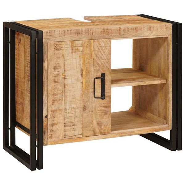 vidaXL Omarica za umivalnik Rjava 71 x 33 x 58 cm Masiven les manga