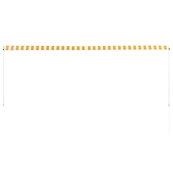 vidaXL Zložljiva tenda 350x150 cm rumena in bela