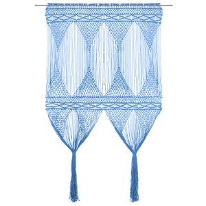 vidaXL Zavesa makrame modra 140x240 cm bombaž