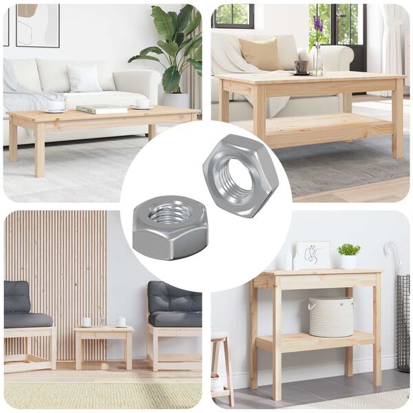 vidaXL &Scaron;esterokotne matice 2 pcs srebrna m8 elezo