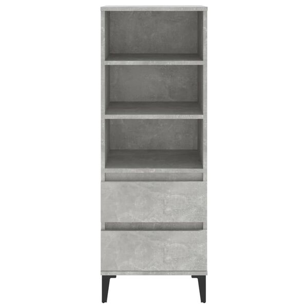 vidaXL Visoka omara betonsko siva 40x36x110 cm inženirski les