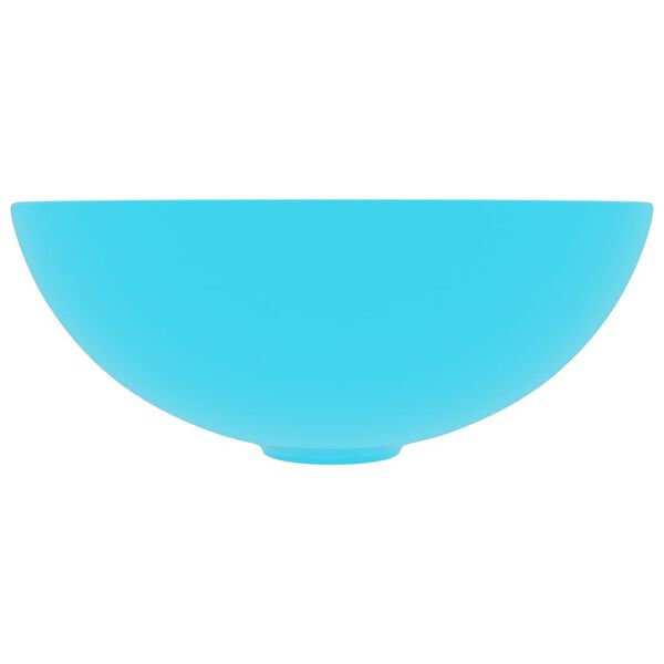 vidaXL Kopalniški umivalnik keramičen svetlo zelen okrogel