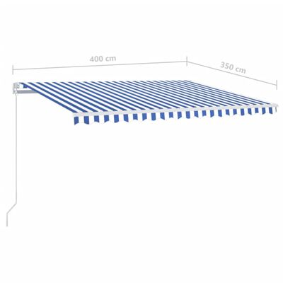 vidaXL Ročno zložljiva tenda 400x350 cm modra in bela