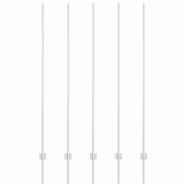 vidaXL Steber ograje. 5 pcs srebrna 150 cm Jeklo
