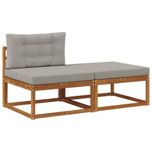 vidaXL Sekcijski kavč z blazino 2 Kos Naravna Masiven les akacije