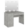 vidaXL Toaletna mizica z LED lučkami 110x55x145 cm MDF betonsko siva