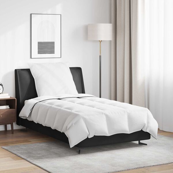 vidaXL Zimska posteljnina z blazino 2 pcs Bela Perje