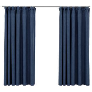 vidaXL Zatemnitvene zavese z obe&scaron;ali 2 kosa modre 140x175 cm