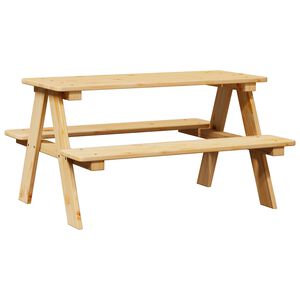 vidaXL Otro&scaron;ka miza s klopmi IRUN 90x79,5x50 cm masiven les