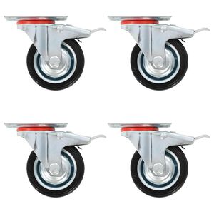 vidaXL Gibljiva kolesa z dvojnimi zavorami 4 kosi 75 mm