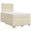 vidaXL Postelja boxspring z vzmetnico Krem 120 x 200 cm Blago