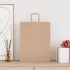 vidaXL Papirnate vrečke 50 kosov z ročaji rjave barve 32x12x42 cm