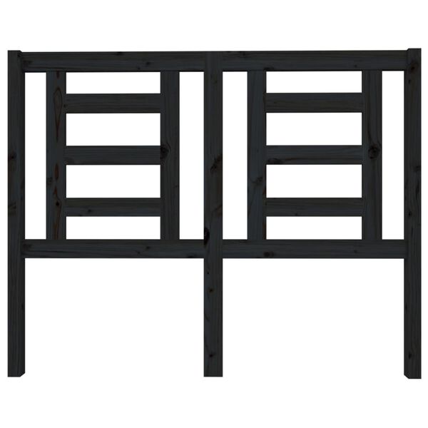 vidaXL Posteljno vzglavje črno 126x4x100 cm trdna borovina