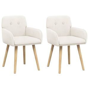 vidaXL Jedilni stoli 2 kos Boucl&eacute; Krem 59 x 57 x 85 cm