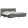 vidaXL Posteljni okvir z vzmetnico Temno siva 180 x 200 cm Blago