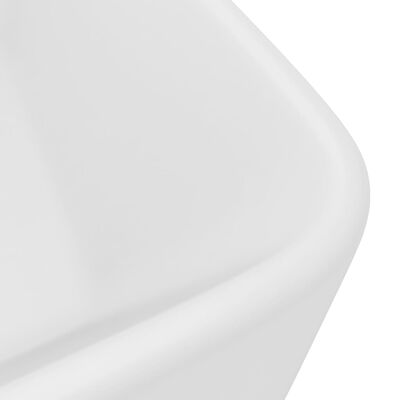vidaXL Razkošen umivalnik mat bel 41x30x12 cm keramičen