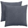 vidaXL Blazine za kavč 2 pcs Temno siva 45 x 45 cm Žametna tkanina