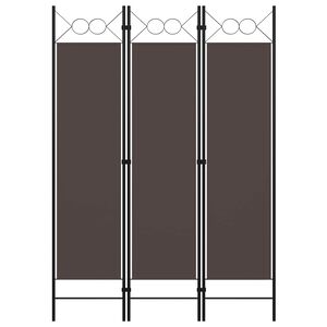 vidaXL Paravan 3-delni rjav 120x180 cm