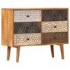 vidaXL Komoda s potiskanim vzorcem 90x30x70 cm trden mangov les