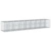 vidaXL Gabionska dvignjena postelja 2 kos 340 x 60 x 55 cm Srebrna