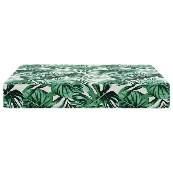 vidaXL Zunanja blazina za kavč Vzorec lista 60 x 60 x 8 cm Poliester