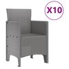 vidaXL Komplet za jedilnico v vrtu 11 pcs Svetlo siva Polipropilen