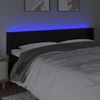 vidaXL LED posteljno vzglavje črno 203x16x78/88 cm umetno usnje