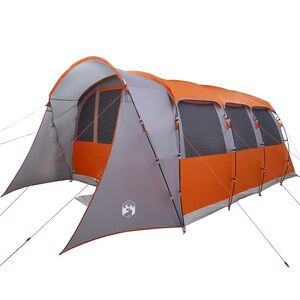 vidaXL Družinski &scaron;otor s streho Siva in oranžna 576 x 325 x 213 cm