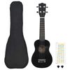 vidaXL Otro&scaron;ki ukulele soprano s torbo črn 21"