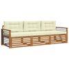 vidaXL Zunanja garnitura za sedenje z blazino 3 pcs Naravna in smetana