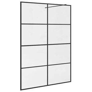 vidaXL Pregrada za tu&scaron; s prozornim ESG steklom 140x195 cm črna
