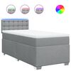 vidaXL Box spring postelja z vzmetnico svetlo siva 80x200 cm blago