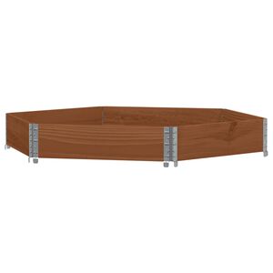 vidaXL Visoka greda &scaron;estkotna rjava 160x160 cm trdna borovina