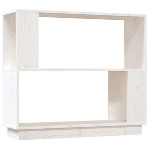 vidaXL Knjižna omara/pregrada bela 80x25x70 cm trdna borovina