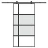 vidaXL Drsna vrata z opremo 102,5x205 cm kaljeno steklo in aluminij