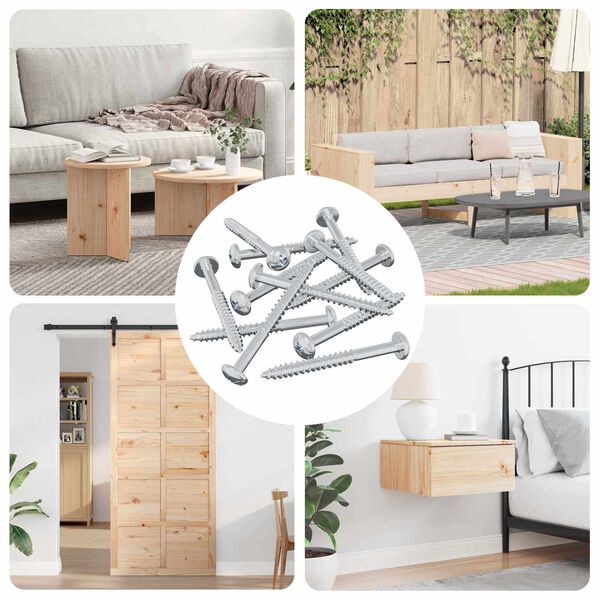 vidaXL Lesen vijak 12 pcs srebrna 9,8 x 53 mm Jeklo