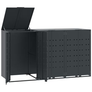 vidaXL Lopa za smetnjak za 3 smetnjake antracitna 207x79x117 cm jeklo