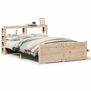 vidaXL Posteljni okvir z vzglavjem 120x200 cm trdna borovina