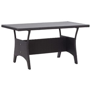 vidaXL Vrtna miza črna 120x70x66 cm poli ratan