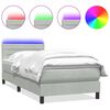 vidaXL Box spring postelja z vzmetnico LED Svetlo siva 80x210 cm žamet